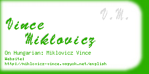 vince miklovicz business card